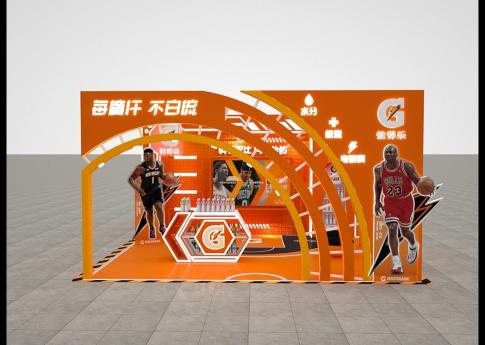 佳得樂運動功能飲料食品展展臺設(shè)計搭建案例分析及鄭州展覽設(shè)計公司